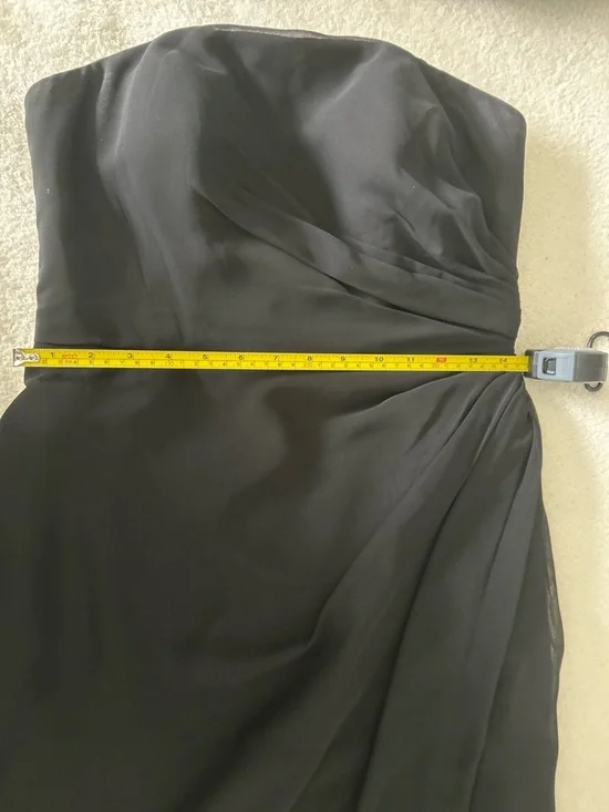 Azazie Black Sheath Strapless Chiffon Convertible Dress A6 - Picture 8 of 16